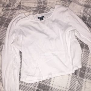 white long sleeved crop top